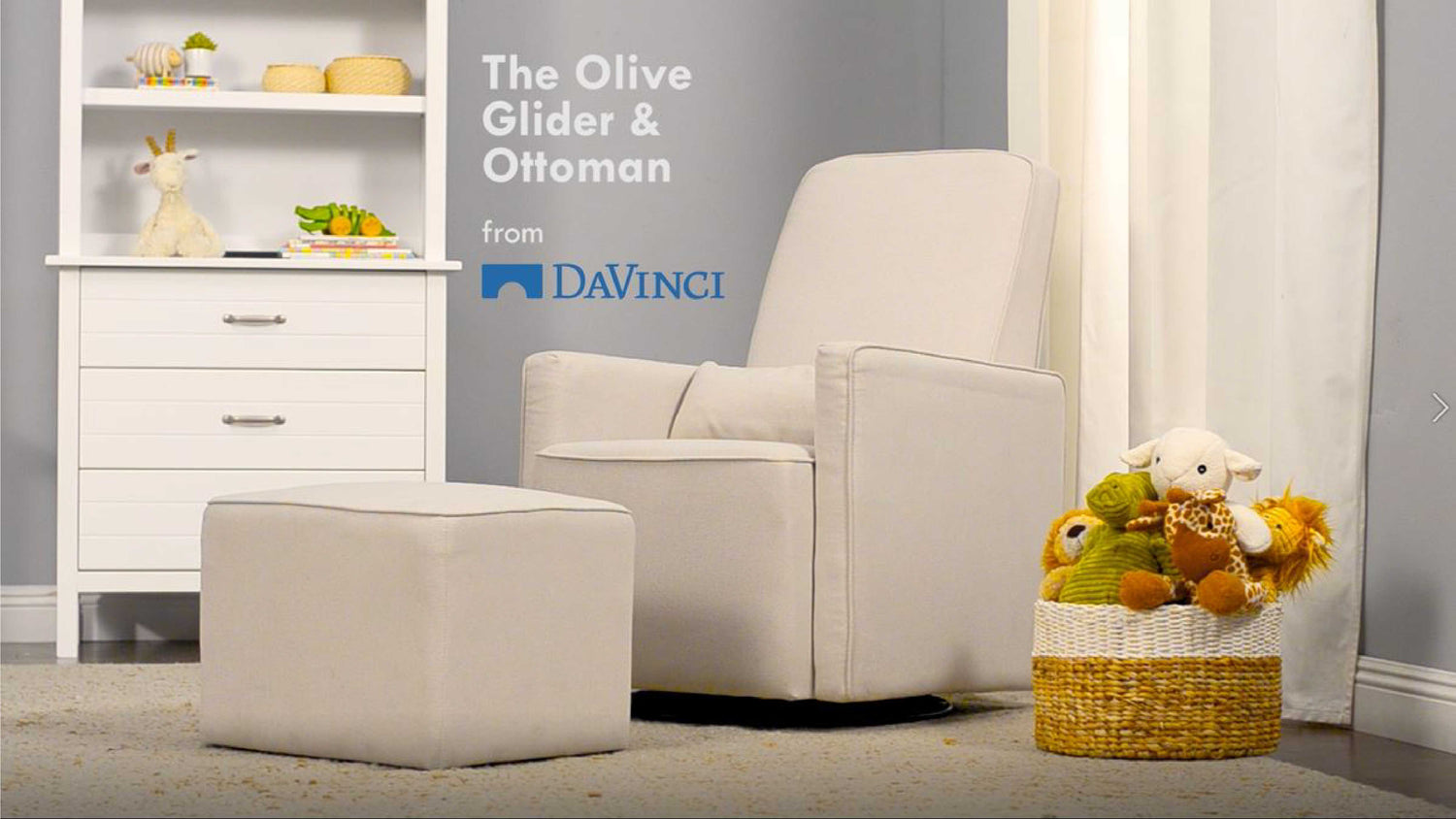 Image of Product Feature: Olive Swivel Glider and Ottoman