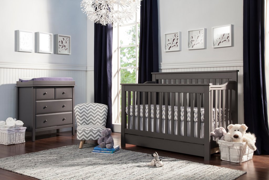 DaVinci Baby Piedmont Nursery Collection: 4-in-1 Convertible Crib with Trundle Drawer & Dresser