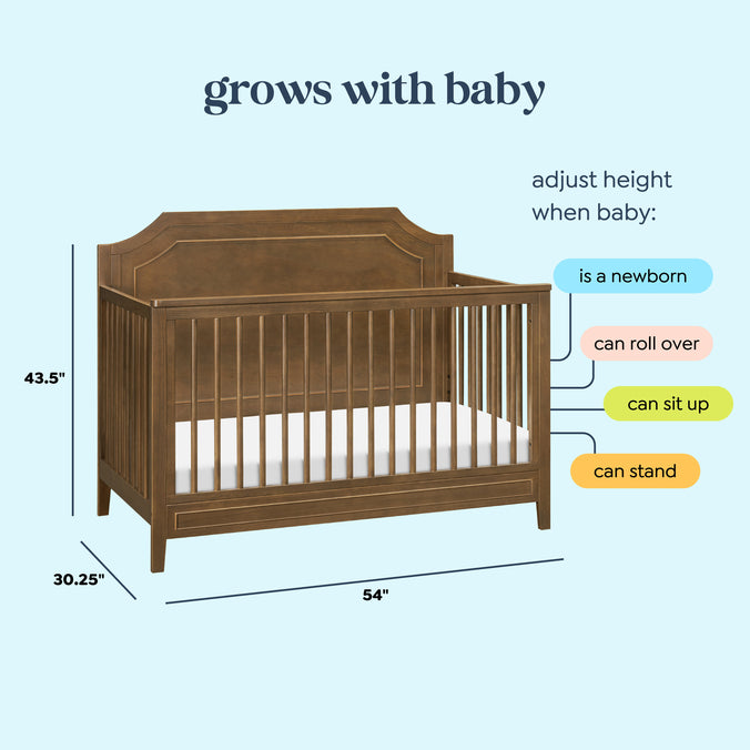 M11441L,DaVinci,Chloe Regency 4-in-1 Convertible Crib in Walnut