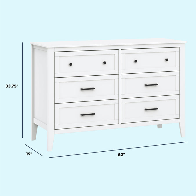 M24726W,DaVinci,Beau 6-Drawer Dresser in White