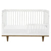 W4901WL,DaVinci,Marley 3-In-1 Convertible Crib in White Finish and Walnut Legs