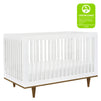 W4901WL,DaVinci,Marley 3-In-1 Convertible Crib in White Finish and Walnut Legs
