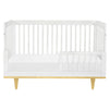 W4901WN,DaVinci,Marley 3-In-1 Convertible Crib in White Finish and Natural Legs