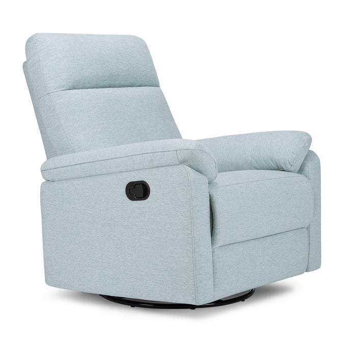 M24387HBL,DaVinci,Suzy Swivel Recliner in Heathered Blue