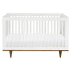 W4901WL,DaVinci,Marley 3-In-1 Convertible Crib in White Finish and Walnut Legs