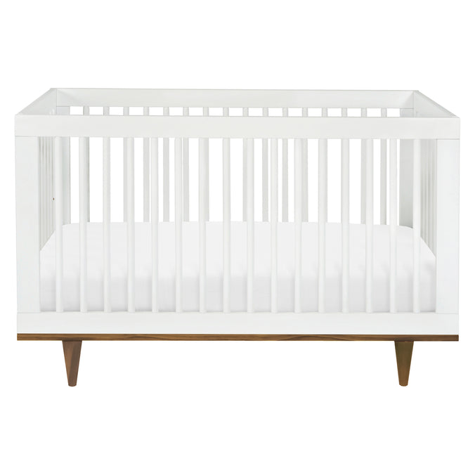 W4901WL,DaVinci,Marley 3-In-1 Convertible Crib in White Finish and Walnut Legs