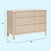 F30326TPENX,Carter's,Marisol 6-Drawer Dresser in Taupe/Washed Natural