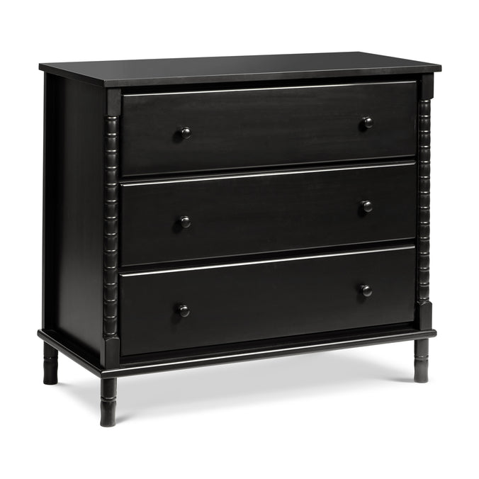 M7323E,DaVinci,Jenny Lind Spindle 3-Drawer Dresser in Ebony Black