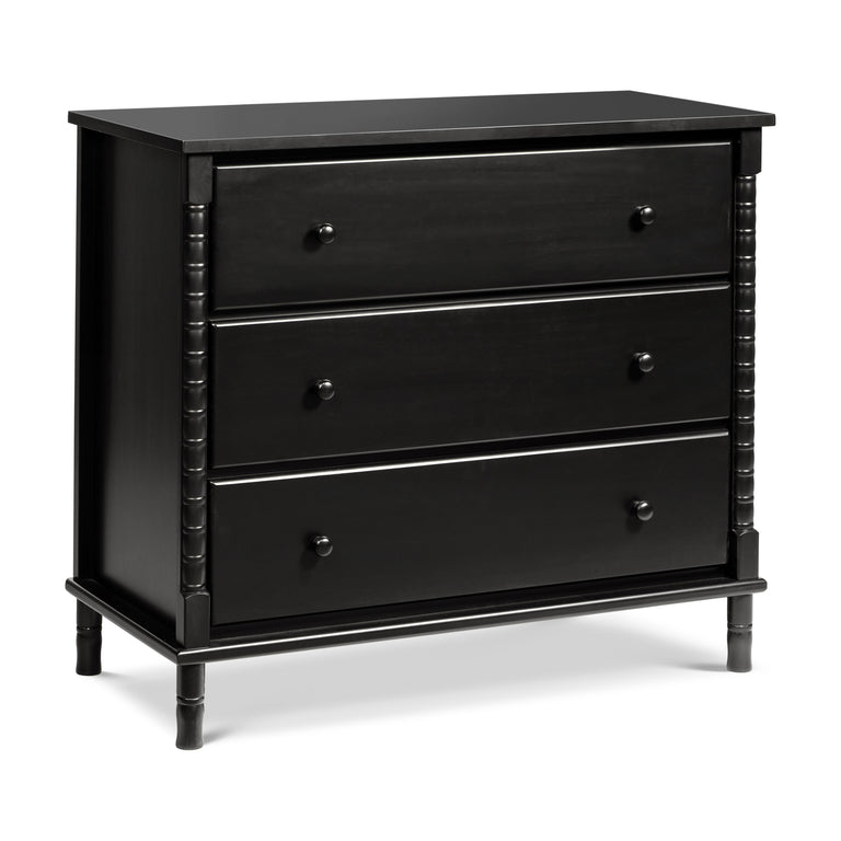 M7323E,DaVinci,Jenny Lind Spindle 3-Drawer Dresser in Ebony Black