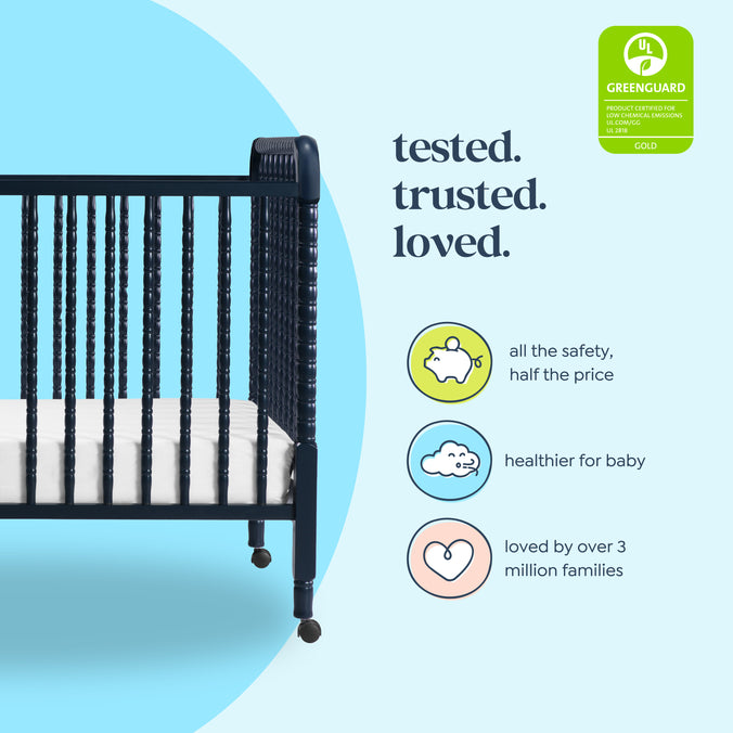 M7391V,DaVinci,Jenny Lind Stationary Crib in Navy Blue Finish