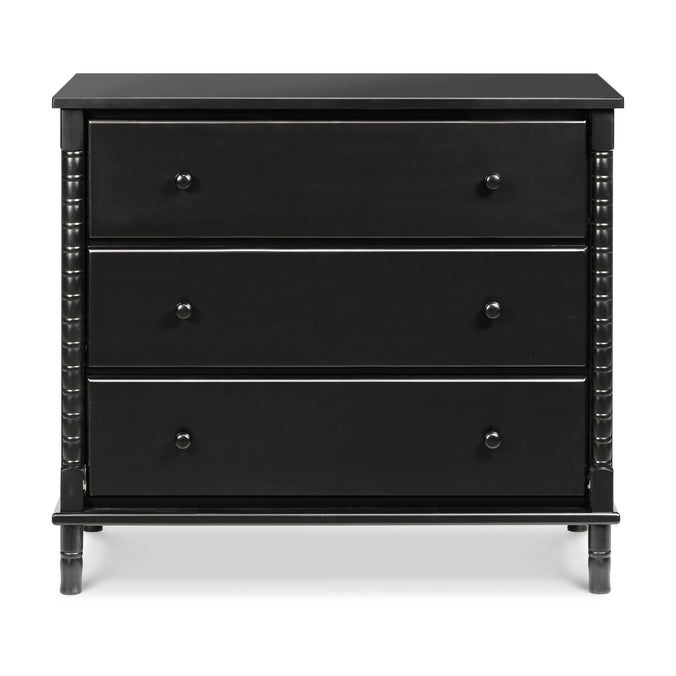 M7323E,DaVinci,Jenny Lind Spindle 3-Drawer Dresser in Ebony Black