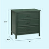 M12823FRGR,DaVinci,Charlie 3-Drawer Dresser in Forest Green