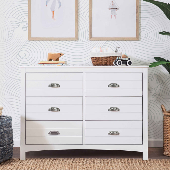 F16906W,Carter's,Nolan 6-Drawer Double Dresser in White