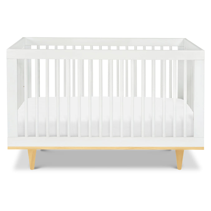 W4901WN,DaVinci,Marley 3-In-1 Convertible Crib in White Finish and Natural Legs
