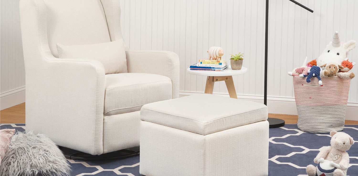 Image of Adrian Swivel Glider with Storage Ottoman | Water Repellent & Stain Resistant fabric