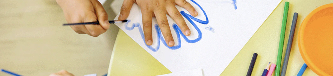 Image of kids hand drawing banner