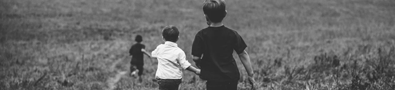 Image of 3 kids in open field banner