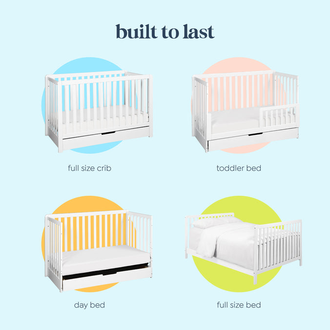 F11951W,Carter's,Colby 4-in-1 Convertible Crib w/ Trundle Drawer in White