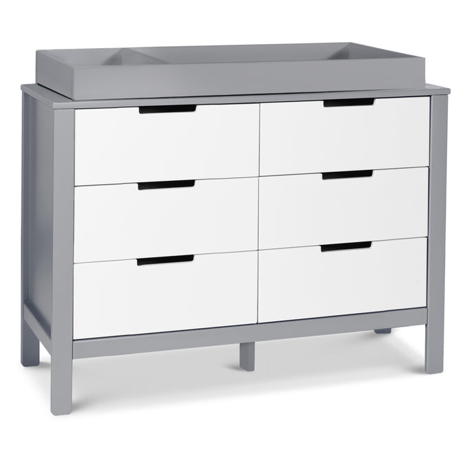 F11926GW,Carter's,Colby 6-Drawer Double Dresser in Grey and White