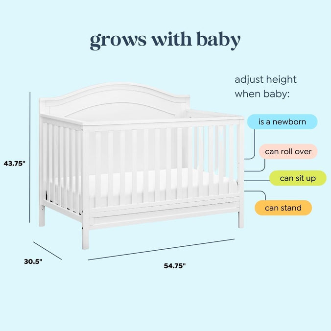 M12801W,DaVinci,Charlie 4-in-1 Convertible Crib in White