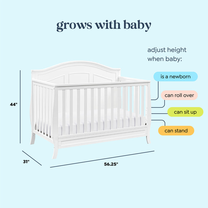 M20101W,DaVinci,Emmett 4-in-1 Convertible Crib in White
