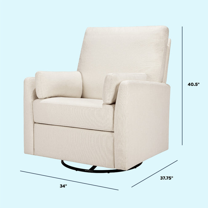F24687PCM,Carter's,Ethan Swivel Recliner in Performance Cream Linen