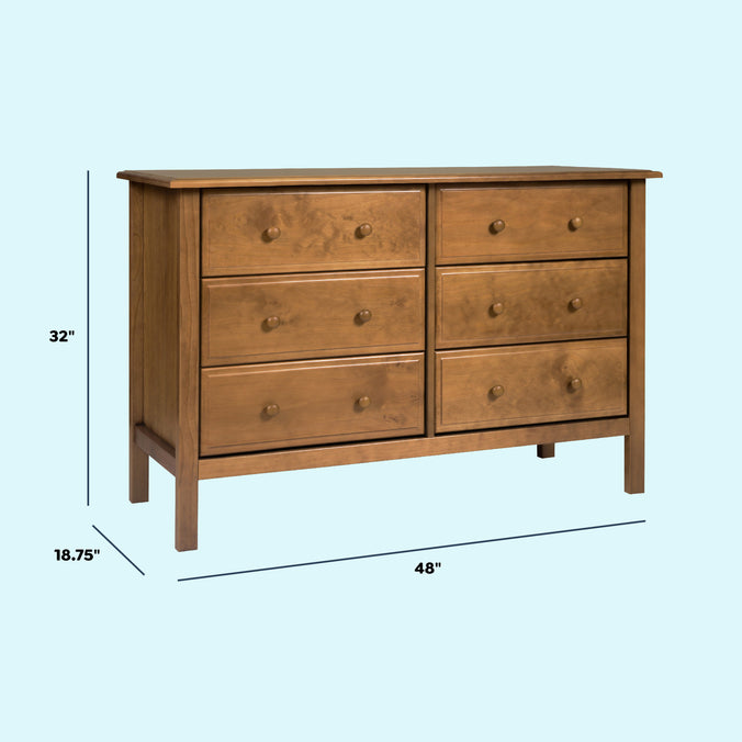 M5966CT,DaVinci,Jayden 6-Drawer Double Wide Dresser In Chestnut