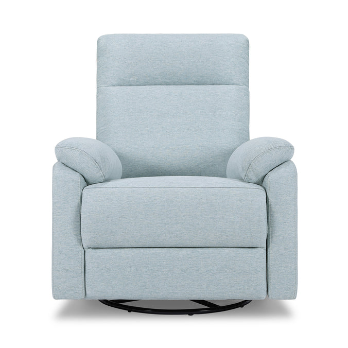M24387HBL,DaVinci,Suzy Swivel Recliner in Heathered Blue