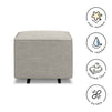 M13985PFTGRY,DaVinci,Davinci Universal Gliding Ottoman in Performance Grey Linen