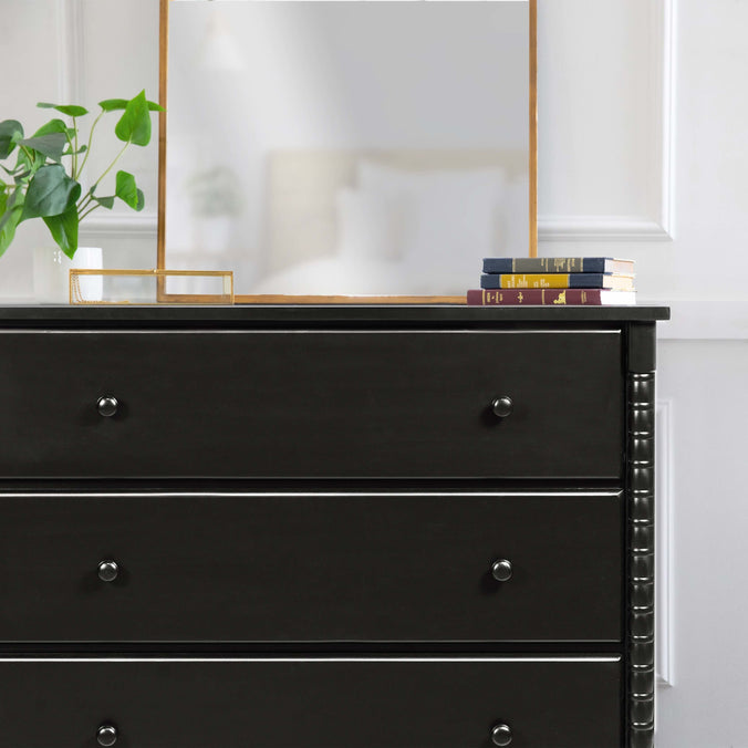 M7323E,DaVinci,Jenny Lind Spindle 3-Drawer Dresser in Ebony Black