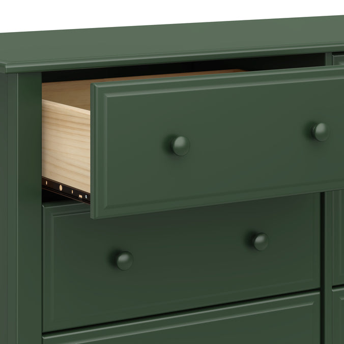 M5966FRGR,DaVinci,Jayden 6-Drawer Double Wide Dresser in Forest Green