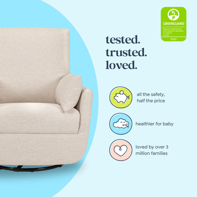 M24587BH,DaVinci,Juno Swivel Glider in Beach