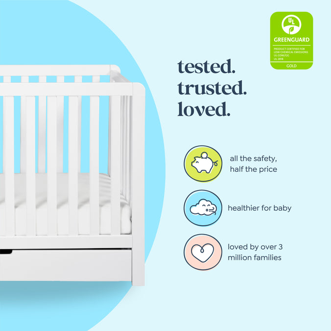 F11951W,Carter's,Colby 4-in-1 Convertible Crib w/ Trundle Drawer in White