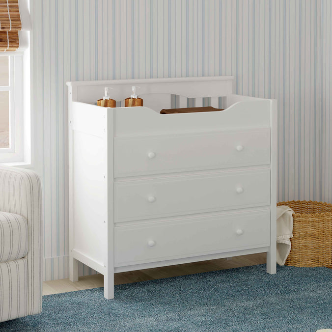 M5925W,DaVinci,Jayden 3-Drawer Changer Dresser In White Finish