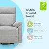 M24387FTG,DaVinci,Suzy Swivel Recliner in Frost Grey