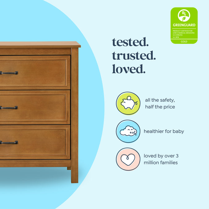 M12823CT,DaVinci,Charlie 3-Drawer Dresser in Chestnut
