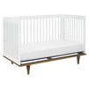 W4901WL,DaVinci,Marley 3-In-1 Convertible Crib in White Finish and Walnut Legs