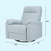 M24387HBL,DaVinci,Suzy Swivel Recliner in Heathered Blue