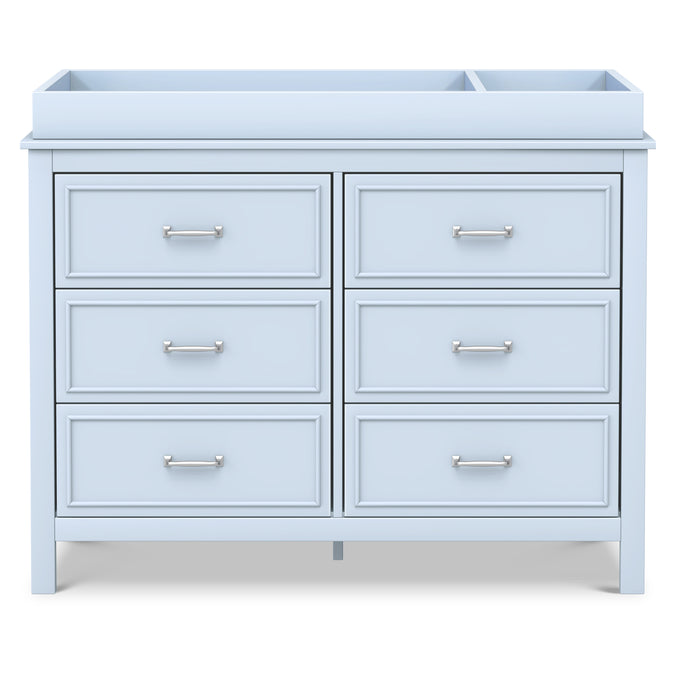 M12826PB,DaVinci,Charlie 6-Drawer Double Dresser in Powder Blue