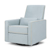 M10887HBLCM,DaVinci,Piper Recliner in Heathered Blue w/ Cream Piping