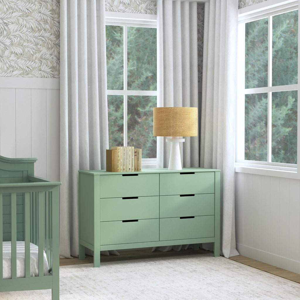 F11926LS,Colby 6-Drawer Double Dresser in Light Sage