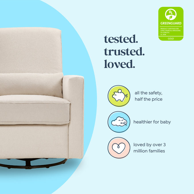 M10887CM,DaVinci,Piper Recliner in Cream Finish w/Cream Piping
