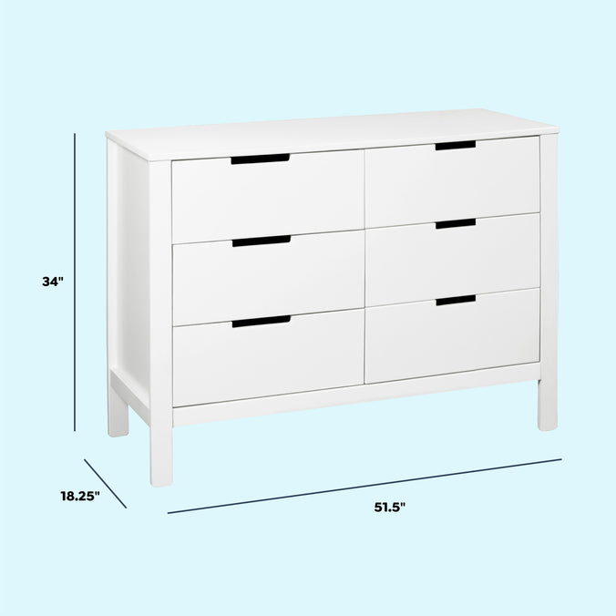 F11926W,Carter's,Colby 6-Drawer Double Dresser in White