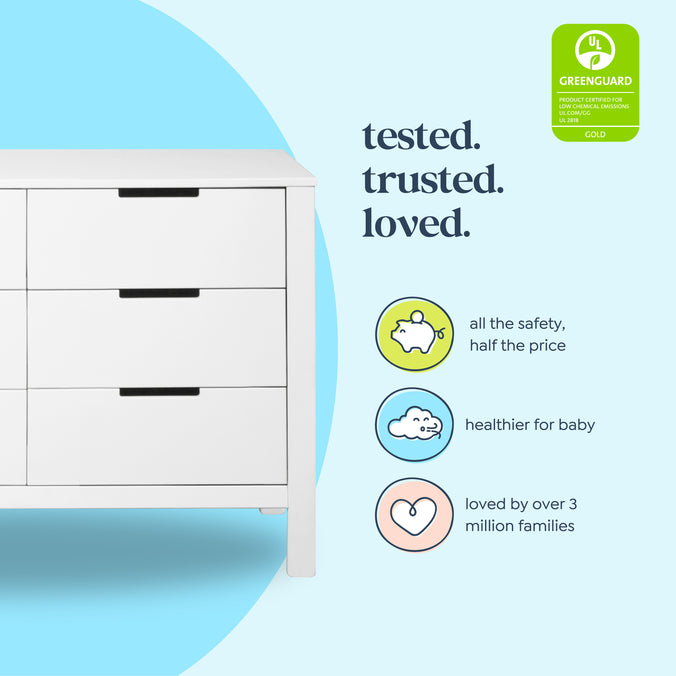 F11926W,Carter's,Colby 6-Drawer Double Dresser in White