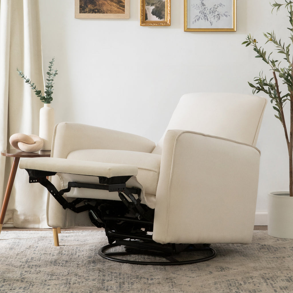 M19387PCMEW,Penny Swivel Recliner in Performance Cream Eco-Weave