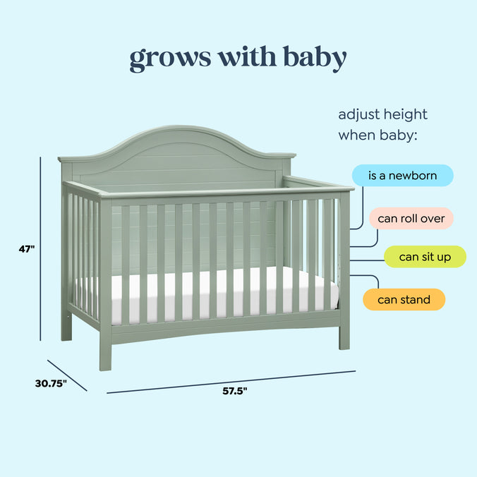 F16901LS,Carter's,Nolan 4-in-1 Convertible Crib in Light Sage