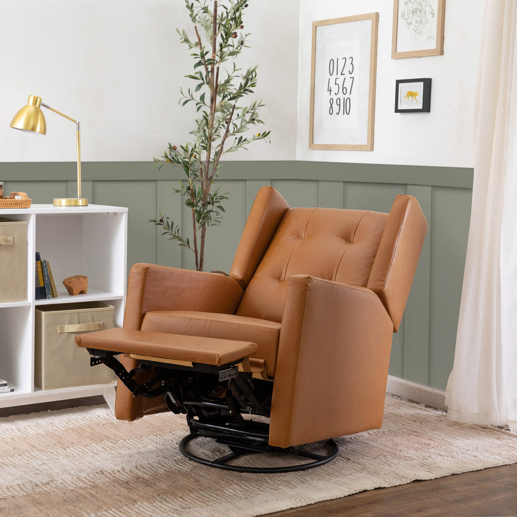 M21287VTL,Maddox Recliner and Swivel Glider in Vegan Tan Leather