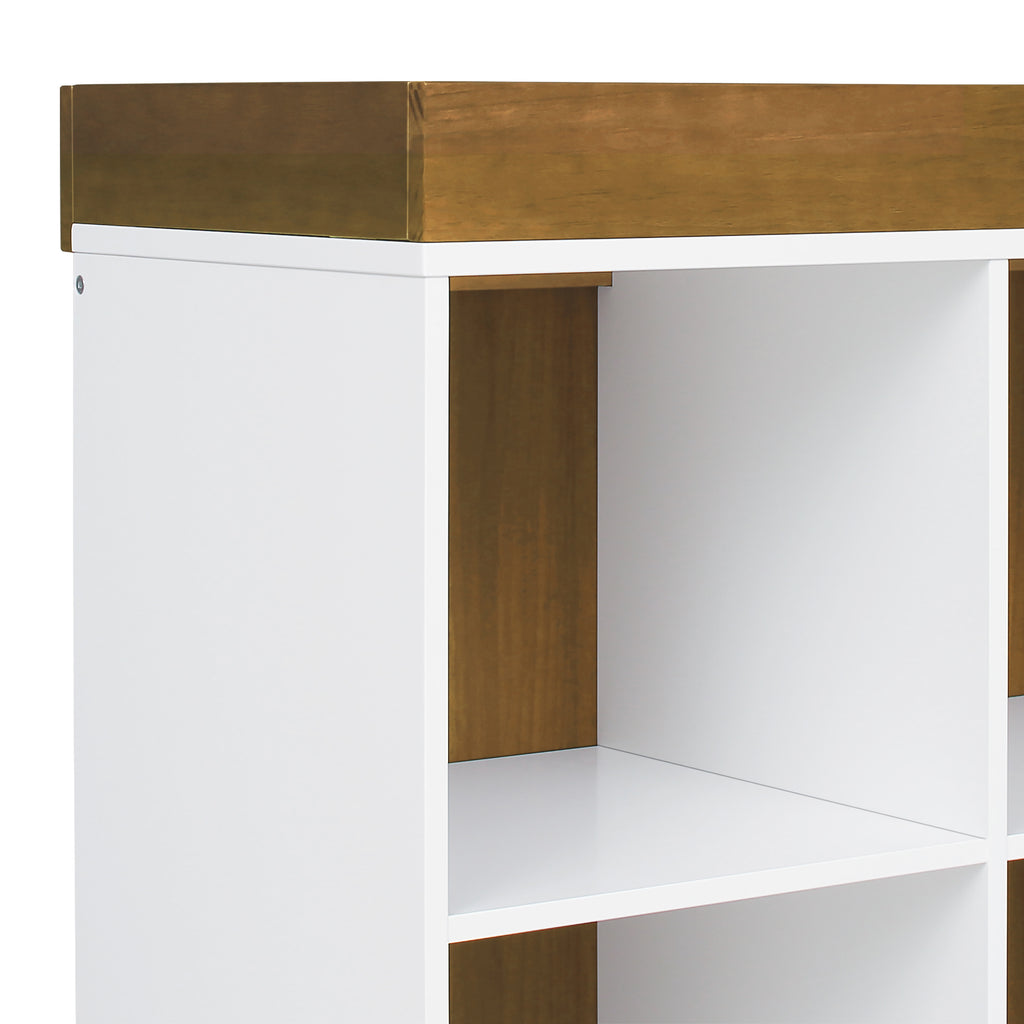 M22511WL,Otto Convertible Changing Table and Cubby Bookcase in White and Walnut