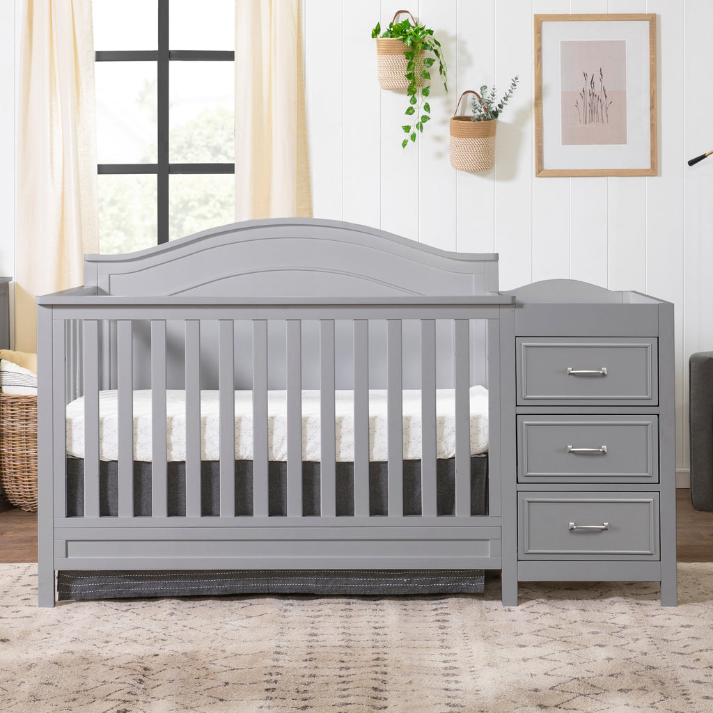M12891G,Charlie 4-in-1 Convertible Crib & Changer in Grey