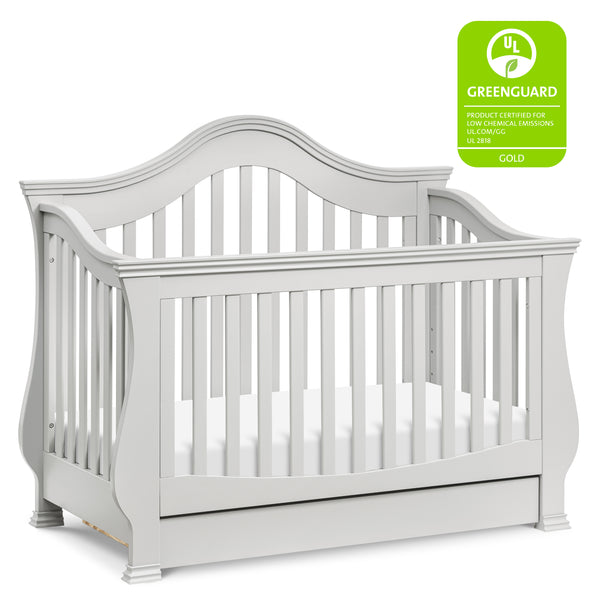 M8201Q,Ashbury 4-in-1 Convertible Crib w/Toddler Bed Conversion Kit in Espresso Finish Cloud Grey